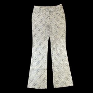 PLayboy-White cropped pants with blue & lime green accents. Y2K